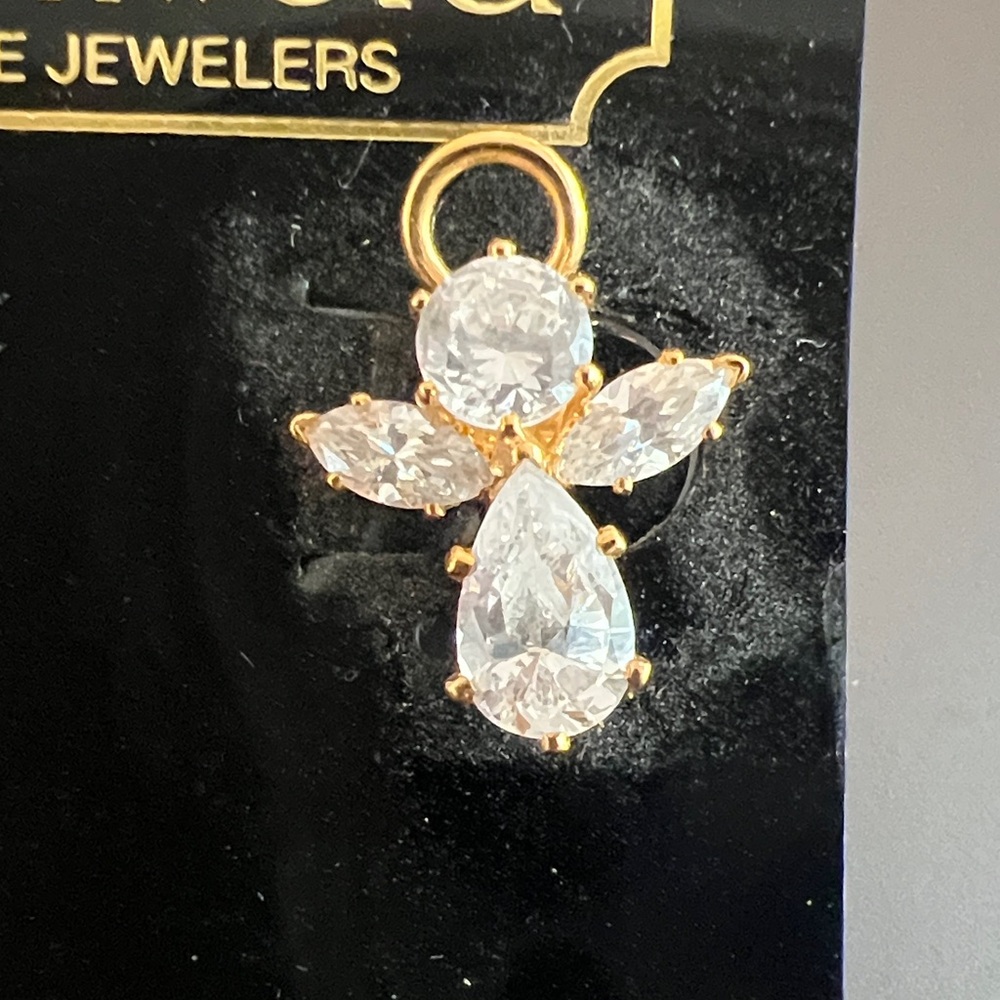 Lindenwold Gold and Silver Angelic Clip On Earrings - Picture 2 of 4